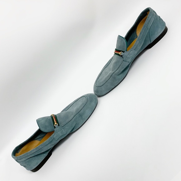Gucci Horsebit Web Suede Loafers Shoes Slip Ons Sz 11 US Sz 11.5 - Picture 3 of 15